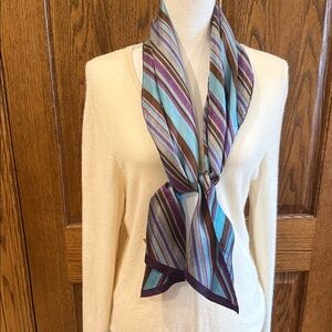 Striped Multicolor Silk Scarf